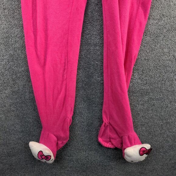 Hello Kitty Sanrio Women's Footed Pajama Pants Pink Medium Sleepwear RARE 2011 - Picture 4 of 12